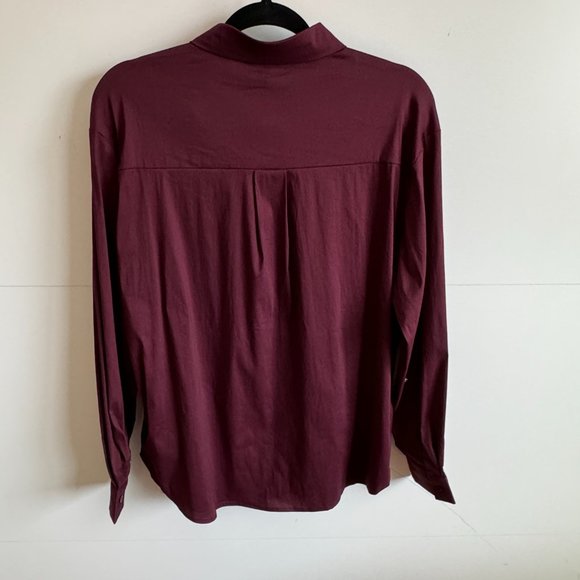 She + Sky Oxford Shirt in Plum - Picture 7 of 12